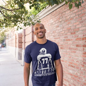 Jackson State University Football Player &#39;77 Short Sleeve T-Shirt | JSU Football &#39;77 Short Sleeve T-Shirt | JSU Football