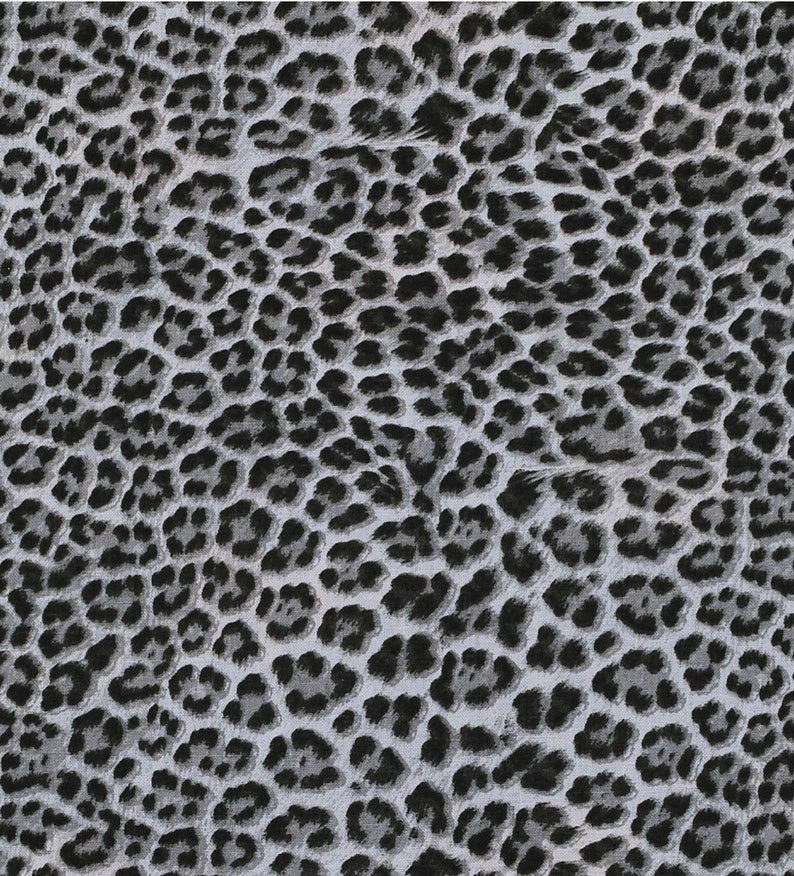 Novelty Cotton Gray Cheetah Print Fabric Etsy