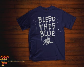 Jackson State University Bleed Thee White Dripping Short Sleeve T-Shirt | JSU Bleed Thee Blue Dipping | JSU Tigers | Tiger Football | Tigers