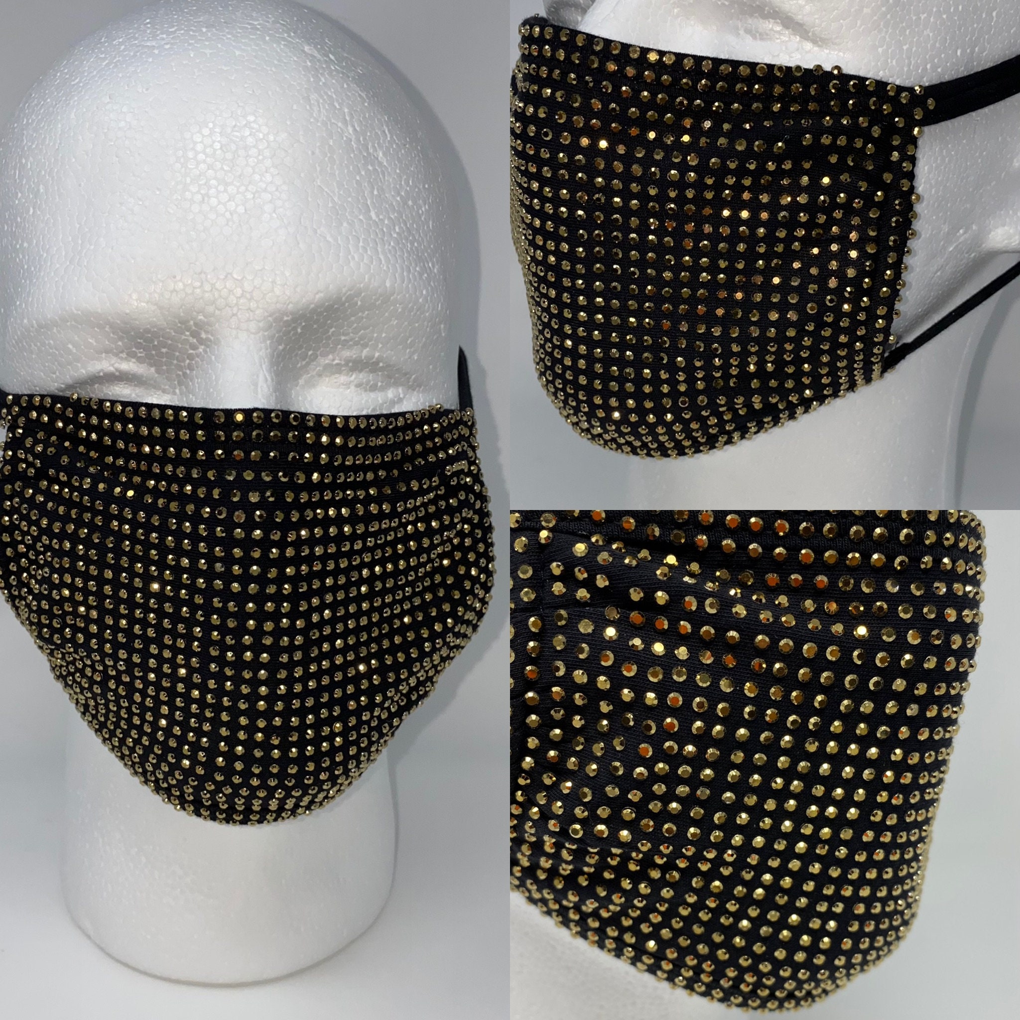 Rhinestone Face Mask Bling Face Mask Super Sparkly Face Etsy