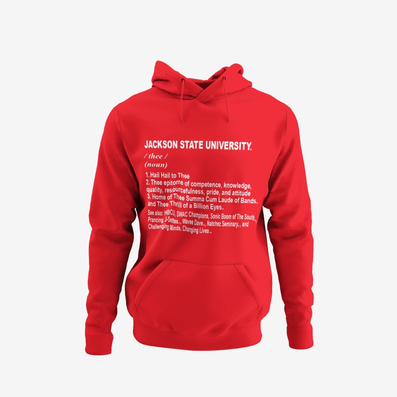 Jackson State Tigers Thee Definition Hoodie, JSU Hoodie, JSU Apparel, Jackson State, Jackson State Tigers, Thee I Love, , SWAC Red