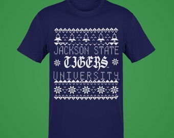 Jackson State University Tigers Christmas Sweater Short Sleeve T-Shirt | JSU Christmas Sweater T-Shirt | JSU Football | JSU Tigers