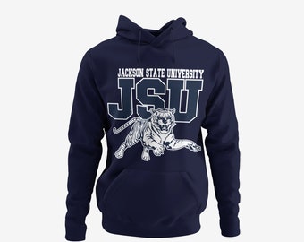 Jackson State Tigers Leaping Tiger Hoodie, JSU Tigers Hoodie, JSU Apparel, J-State, SWAC Hoodie, Jackson State Hooded Sweatshirt,