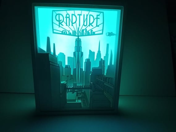 Bioshock Rapture Paper Cut Light Box Limited Etsy