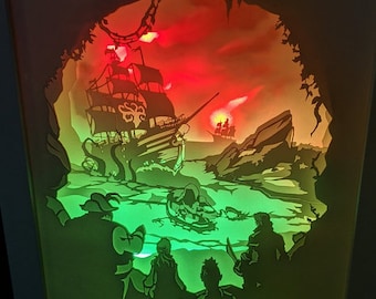 Sea of Thieves-Scherenschnitt Leuchtbox *LIMITED*