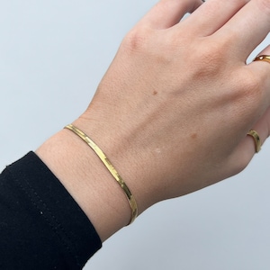 Bracelet à chevrons en or | Or 18 carats | Cadeau pour elle