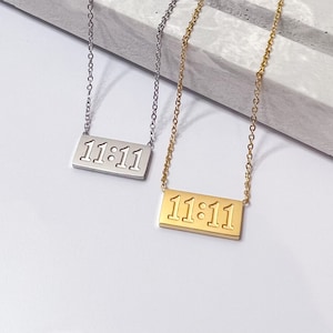11:11 エンジェルナンバーネックレス ∙ 18K シルバーメッキ/防水 ∙ 1111 ゴールドエンジェルネックレス ∙ スピリチュアルギフト ∙ 上品なネックレス ∙ 彼女へのギフト