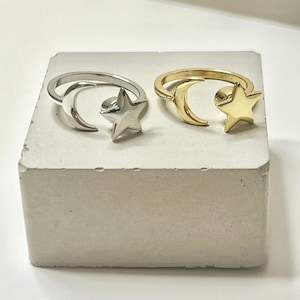 Anxiety Ring • Star and Moon Ring • Silver Ring • Fidget Ring • Gold Ring
