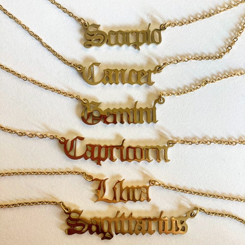 Gold and Silver Zodiac Necklace Scorpio 