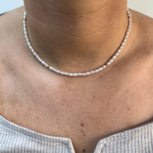 Pearl Necklace • Freshwater pearl necklace • Beaded Necklace • Tarnish Free & Waterproof  • Summer Necklace - Gifts for her, Pearl Jewellery