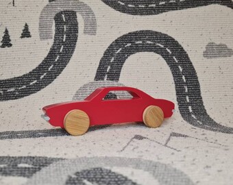 Wooden Toy Car - Handmade Wooden Toy for Kids, Boys, Girls - American classic rear engine car wooden car toy