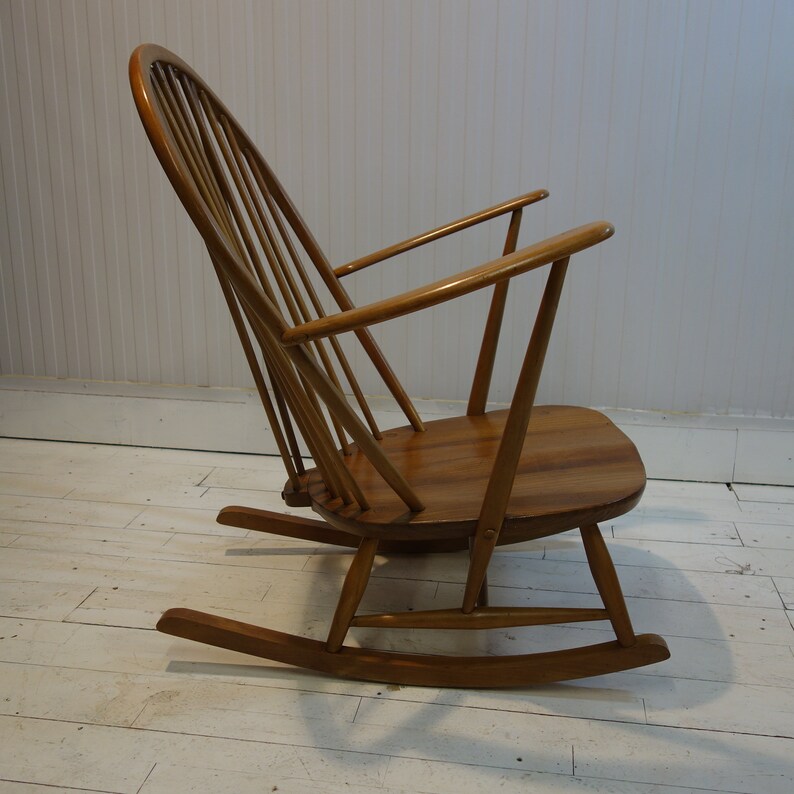 Original Mid Century Blonde Ercol Rocking Chair Image 0