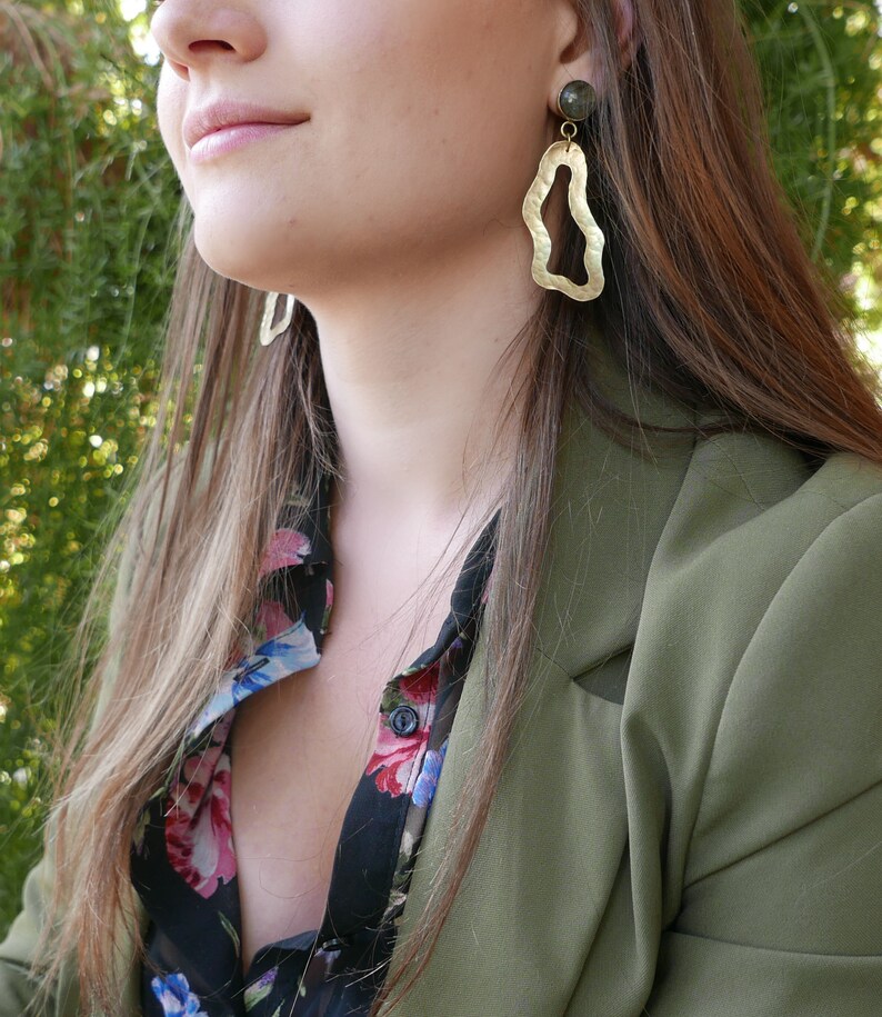 Handmade Bohemian Labradorite Earrings Labradorite Jewelry