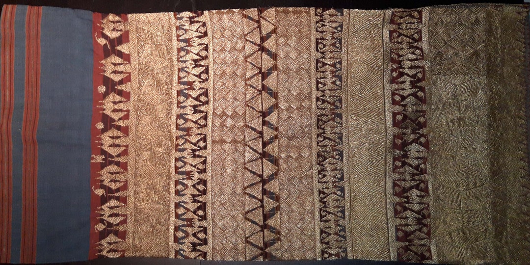 タンゴスリット鉄板10枚 Full Gold Thread, Sarong TAPIS JUNGKARET, Lampung, South