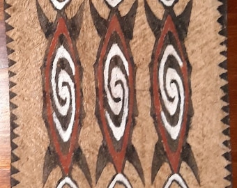 Hand-painted bark cloth (Tapa Kapa), lake Sentani, Irian Jaya, Indonesia