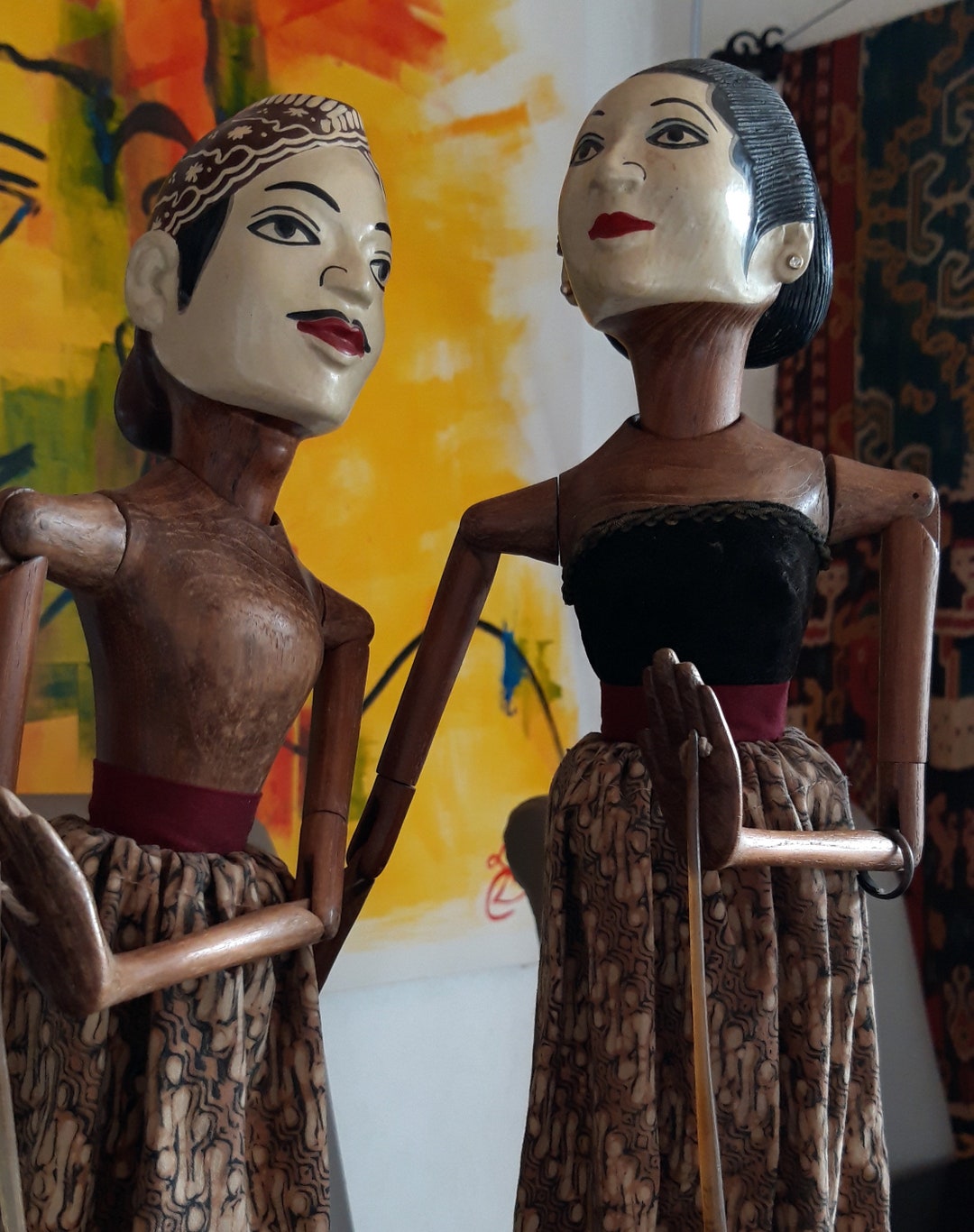 High Quality dancing Couple of Wayang Gambyong Puppets From Yogyakarta ...