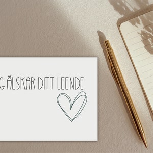 Postkarte “Lächeln”, Jag Älskar Ditt Leende, Schweden, Schwedisch, Skandinavien, Karte, Grußkarte, Ich liebe dich, Beziehung, Partnerschaft