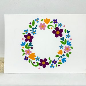 Postkarte “Blumenkranz”, Fika, Schweden, Schwedisch, Skandinavien, Karte, Grußkarte, Blumen, Blumenkranz