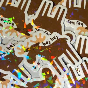 Sticker “Hej”, Hallo, Schweden, Schwedisch, Skandinavien, Aufkleber, Elch, Tier, Wald