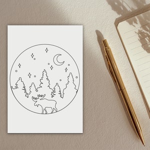 Carte postale « Orignal », Fika, Suède, Suédois, Scandinavie, carte, carte de vœux, élan
