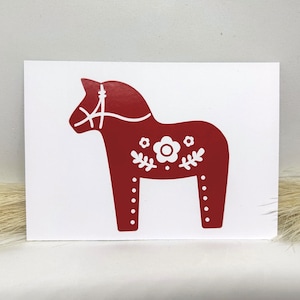 Postkarte “Dalapferd”, Pferd, Schweden, Schwedisch, Skandinavien, Karte, Grußkarte, Dalahäst