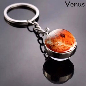 Venus Key Ring Galaxy Double Sided Accessory - Keychain with Luxury Velvet Gift Bag #space #planet #solarsystem #universe #stars