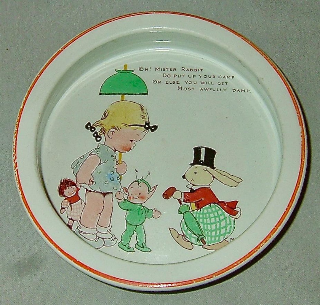 Shelley: Nursery-ware Baby’s Feeding Dish, ‘oh!, Mister Rabbit’, ‘boo ...