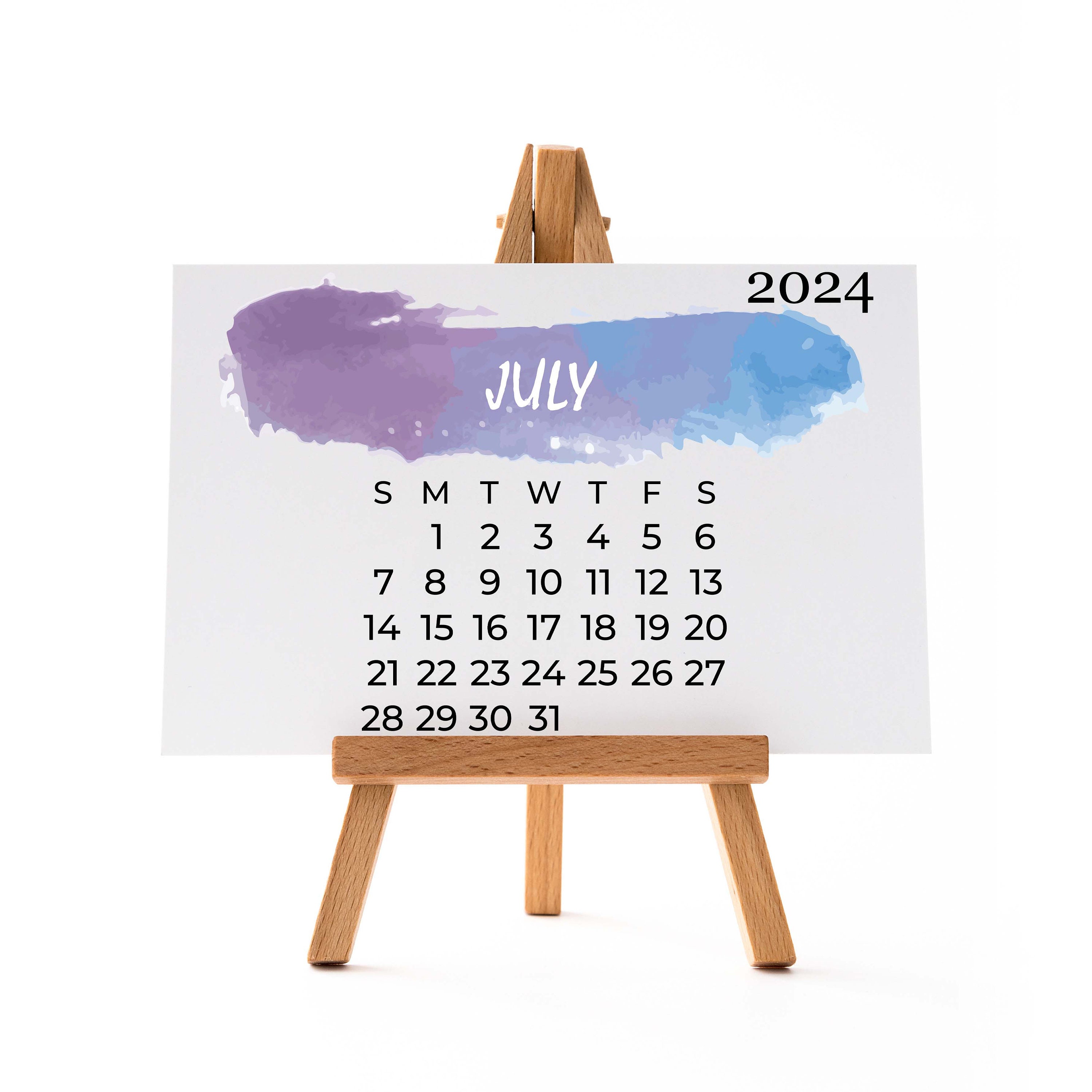 Calendar 2024 Desk Calendar With Wooden Easel Stand A6/A5 A4 Size Office  Desk Calendar. Watercolour Designs Christmas Gift Ideas. Jan Dec - Etsy