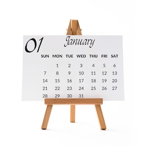 Calendar 2025 Desk Calendar with wooden Easel Stand A6 A5 A4 size Office Desk Calendar Plain and simple design calendar Christmas Gift Ideas