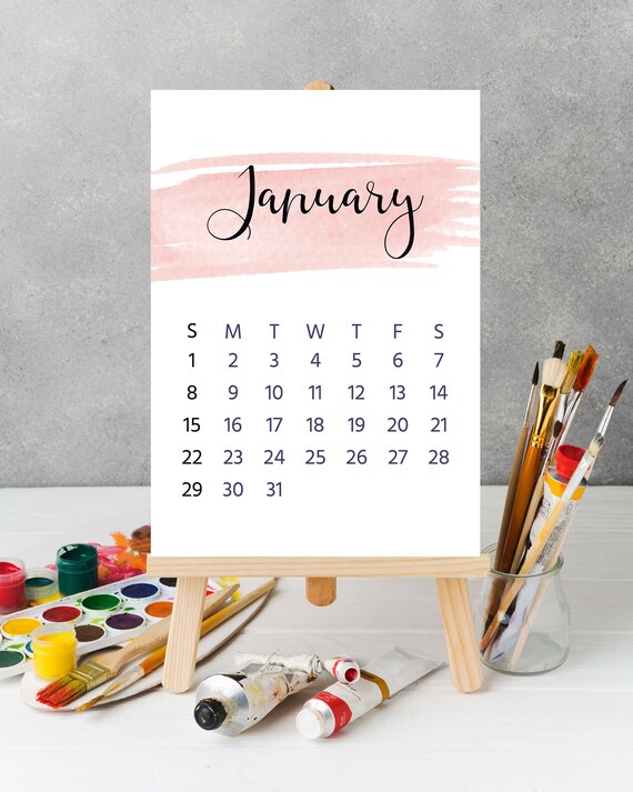 Calendar 2023 Desk Calendar With Wooden Easel Stand A6/A5 Size - Etsy