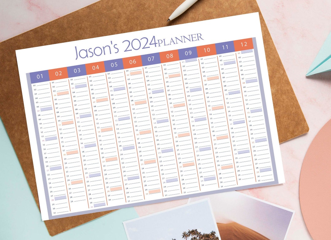 Personalised Calendar 2024 Wall Planner Landscape Personalised Etsy