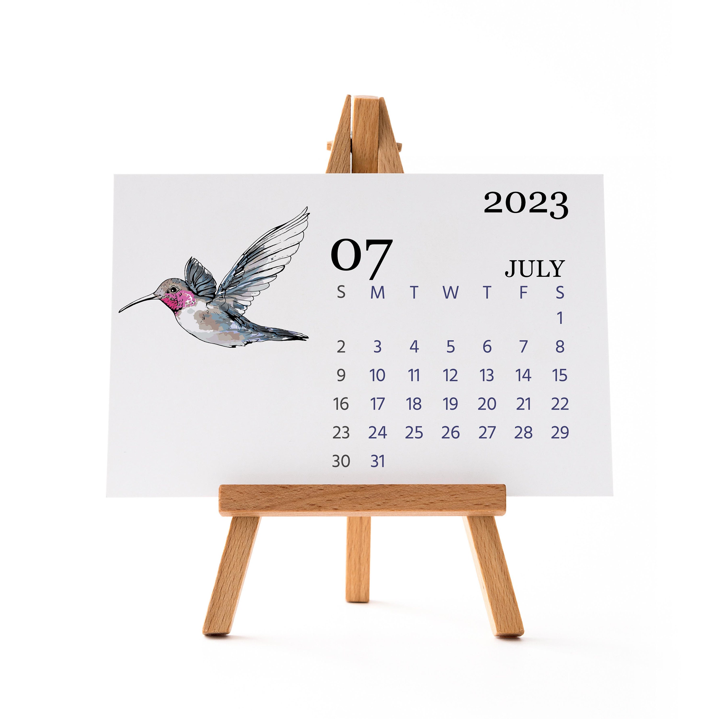 Calendar 2023 Calendar Desk Calendar With Wooden Easel Stand - Etsy