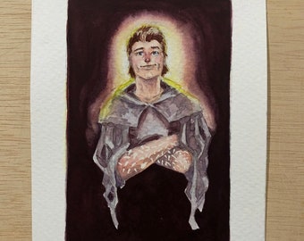 Lord of scars // illustration 5x7”, watercolor, Mistborn , allomancy, vin, kelsier, steel inquisitor, Brandon Sanderson