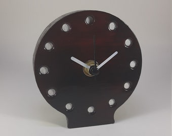 Dark Color Plaster Tabletop Clock | handmade mantel clock, handmade decorative clock, tabletop desk clock, analog clock, farmhouse décor