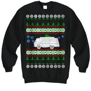 Ford Econoline Van 1967 Ugly Christmas Sweater Hot Rod Xmas Gift Drag Racing American Iron Fast Trucks Holiday Sweatshirt