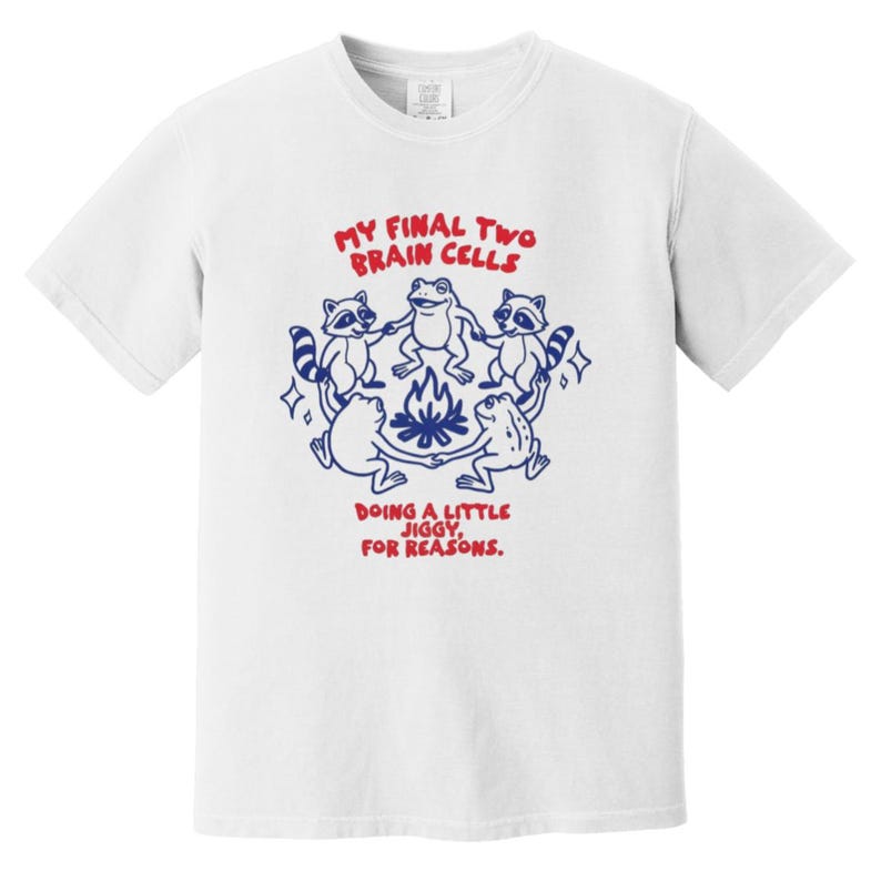 Funny Frog Raccoon Shirt, My Final Two Brain Cells Tee, Chaotic Animal ...