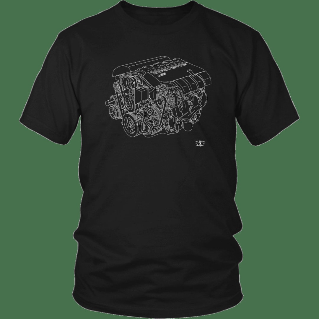 LS Engine Blueprint Shirt LS3 Corvette C5 Chevy Gm Hot Rod Motor V8 Big ...
