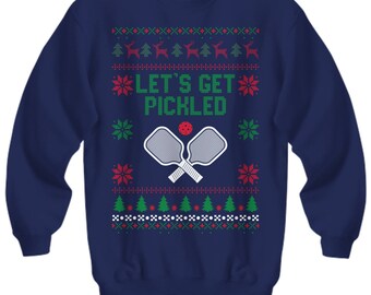 Pickle Ball Ugly Christmas Sweater sweatshirt party holiday shirt jumper ball sports shirt casual wear xmas party pickleball dink dinked