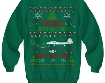 Military Airplane F-22 Ugly Christmas Sweater Raptor Holiday