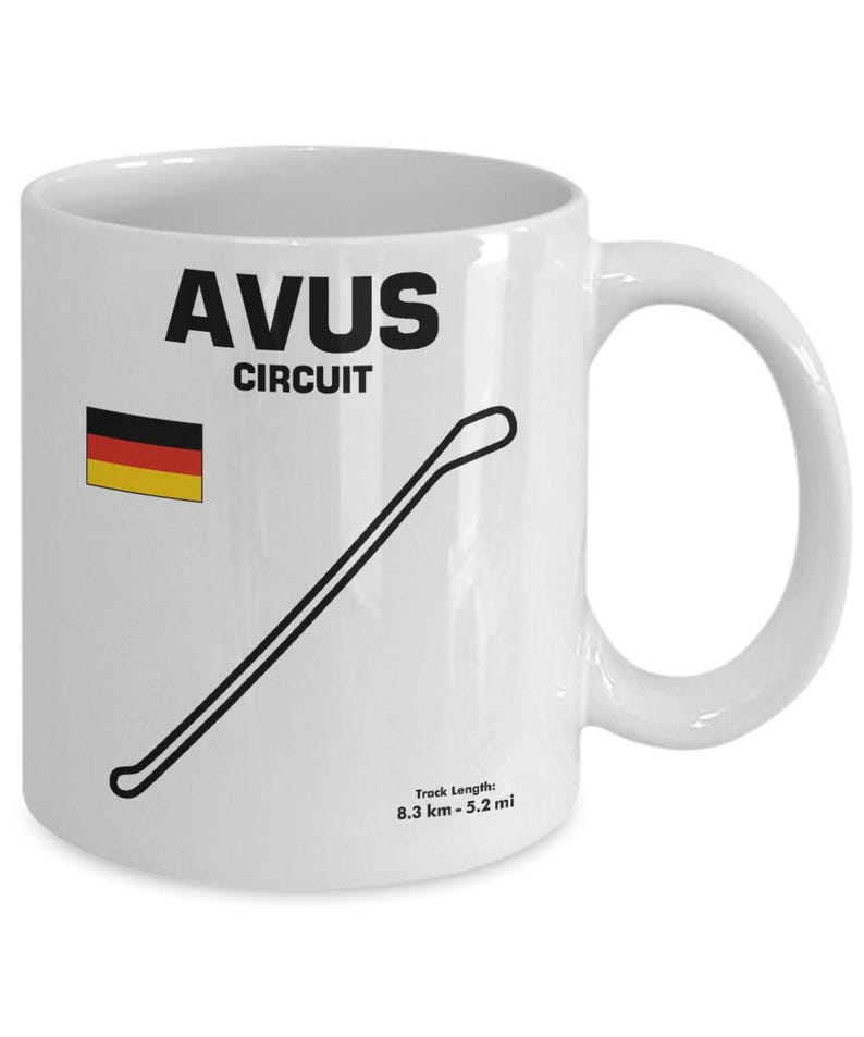 Avus Circuit Mug 11 Ounce Race Track Gift Fathers Day Scca Hpde Drivers