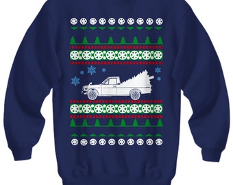 Datsun Sunny Ugly Christmas Sweater Hot Rod Holiday Sweatshirt Nissan 240z Xmas Gift Drag Racing American Iron Drifting