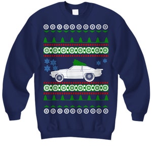 Chevy Vega Drag Car Ugly Christmas Sweater Hot Rod Xmas Gift Drag Racing American Iron Fast Holiday Party Apparel