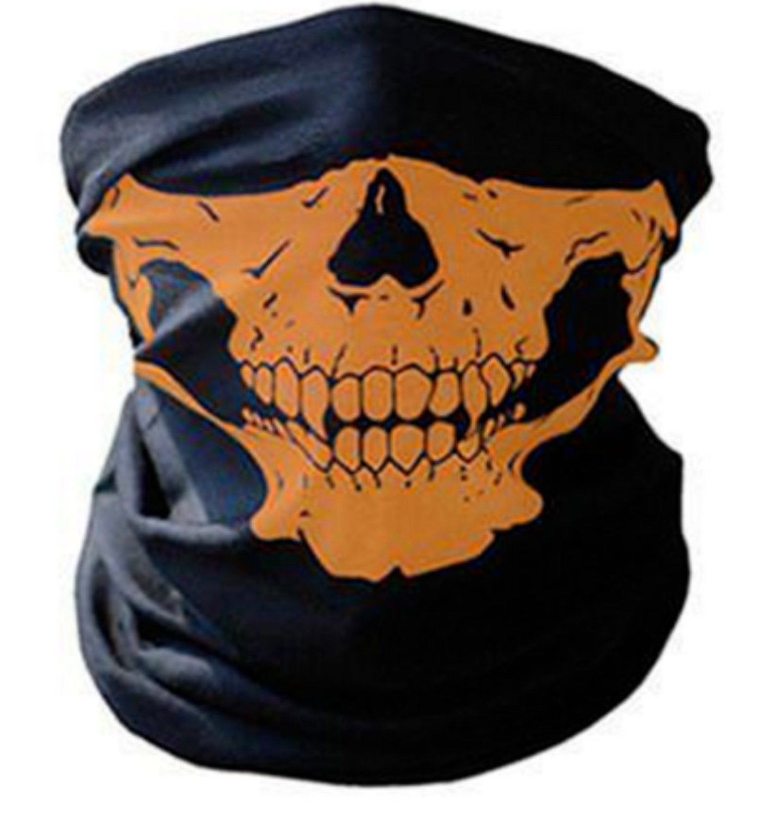 Skull Face Mask Orange Bandana Face Protection Skeleton Etsy