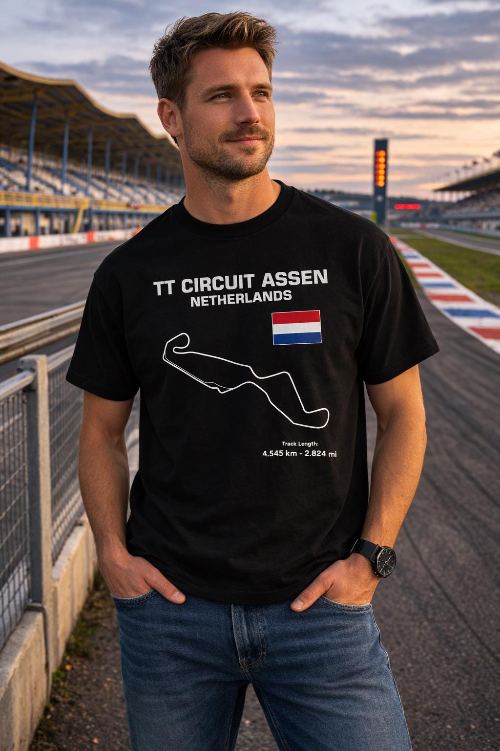 TT Circuit Assen Track Outline Shirt Netherlands Scca Car Racing
