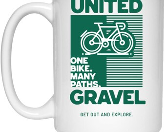 Gift for Gravel Cyclist, Gravel biking coffee mug, cyclocross gift idea, bikepacking gift for cycling, road bike gift idea