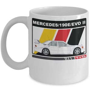 190E 2.5 Evo II Coffee Mug 11 oz classic mercedes car collector enthusiast race racer track day hpde automobile dtm racing v1