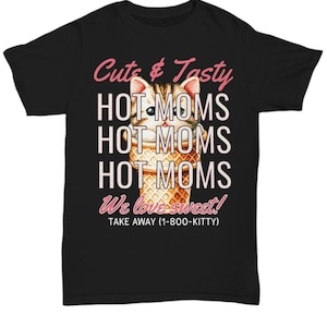 Linda camiseta de mamás calientes con gato, regalo para mamás calientes, idea de regalo para niñas, camiseta de gatito, regalo para ella, club de mamás calientes, regalo del día de la madre, regalo para amantes de los gatos