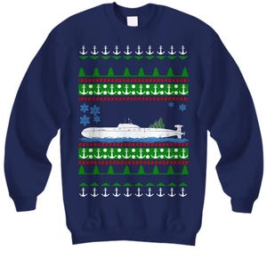 Submarino russo militar feio natal suéter jumper presente moletom sub marinha usn forças armadas departamento de defesa nuclear marinheiro