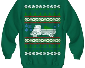 Unimog Ugly Christmas Sweater Mercedes Weihnachtsgeschenk Ugly Party Sweatshirt Fast Trucks SUVs G Kombi Urlaub Party Sportwagen
