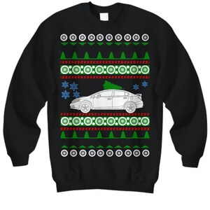 Car like 2013 Honda Civic Si Sedan Ugly Christmas Sweater hatch import Xmas Gift Drag Racing track car stance Fast Holiday Party Apparel